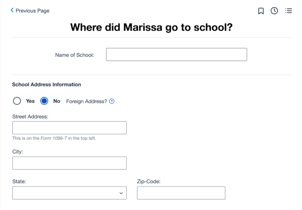 School page after